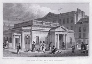 The Hot Baths og New Infirmary, Bath (gravering) af Thomas Hosmer Shepherd