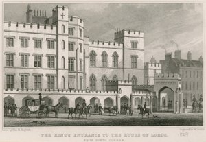 Kongens indgang til House of Lords, Westminster, London af Thomas Hosmer Shepherd