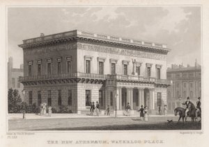 The New Athenaeum, Waterloo Place, London af Thomas Hosmer Shepherd