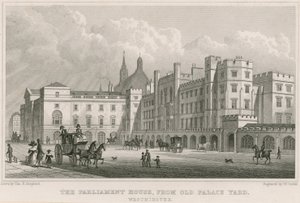 Parlamentshuset fra Old Palace Yard, Westminster, London af Thomas Hosmer Shepherd