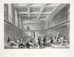 Læsesalen og biblioteket på British Museum, fra pubben 