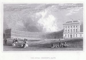 The Royal Crescent, Bath (gravering) af Thomas Hosmer Shepherd