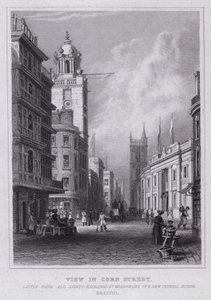 Udsigt i Corn Street, Castle Bank, All Saints, Exchange, St. Werburgh
