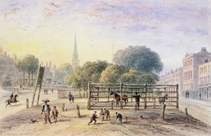 Udsigt over Islington Pound, 1850 af Thomas Hosmer Shepherd