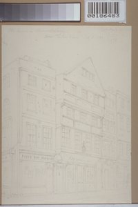 Udsigt over gamle huse i Chancery Lane, 1853 af Thomas Hosmer Shepherd