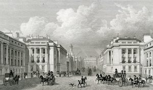 Waterloo Place og en del af Regent Street, pub.1828 af Thomas Hosmer Shepherd