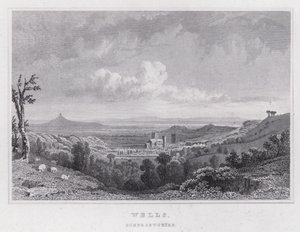 Wells, Somersetshire (gravering) af Thomas Hosmer Shepherd