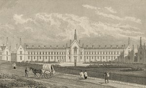 Whittingtons Almshouses Highgate, 1827 af Thomas Hosmer Shepherd
