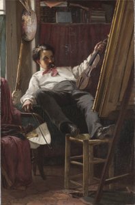 Selvportræt af kunstneren i hans studie af Thomas Hovenden