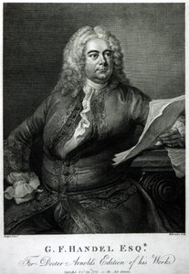 George Frederick Handel (1685-1759), indgraveret af William Bromley (1769-1842), til Doctor Arnolds udgave af hans (Handels) værker, pub. 1789 af Thomas Hudson