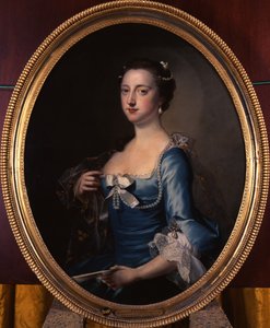 Portræt af Frances Thynne, Lady Hertford, senere hertuginde af Somerset (olie på lærred) af Thomas Hudson