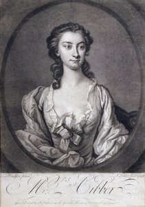 Portræt af fru Cibber (1714-66), skuespillerinde og sangerinde, indgraveret af John Faber (1684-1756), 1746 af Thomas Hudson