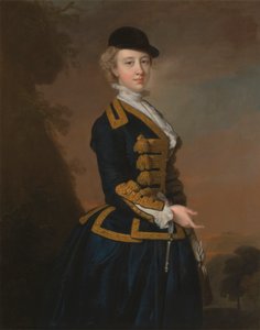Portræt af en ung kvinde fra Fortesque-familien i Devon af Thomas Hudson