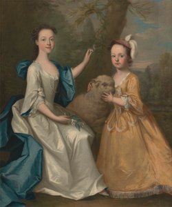 Unge piger med et lam af Thomas Hudson