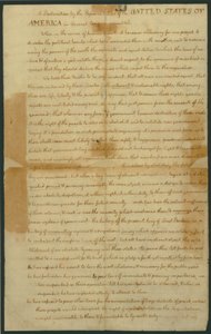 Udkast til uafhængighedserklæringen, 4. juli 1776
