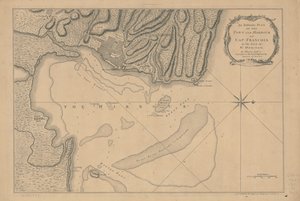 En autentisk plan over byen og havnen i Cap-François på øen St. Domingo. LOC 73695949 af Thomas Jefferys