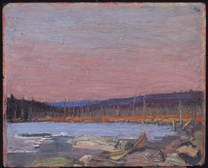 A Northern Lake, ca. 1916 (olie på komposit træ-pulpplade) af Tom Thomson