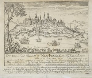 QUEBEC, hovedstaden i NEW-FRANCE, en biskopsmand og sæde for Soverrain Court af Thomas Johnston