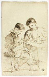 To skoledrenge af Thomas Jones Barker