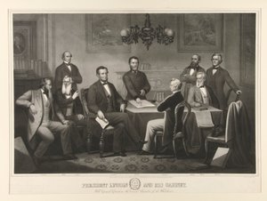 Præsident Lincoln og hans kabinet af Thomas Kelly