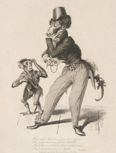 Monkey Dandy, fra Monkey-ana, eller mænd i miniature, juli 1828., juli 1828. af Thomas Landseer