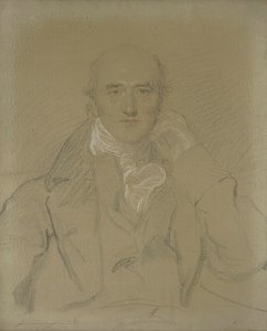 Portræt af George Canning, M.P. (1770-1827), halvlang, siddende (blyant, sort, hvid & rød kridt på lærred) af Thomas Lawrence