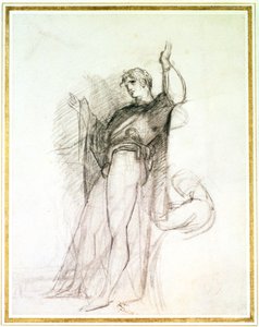 Portræt af John Philip Kemble som Hamlet (kridt på papir) af Thomas Lawrence