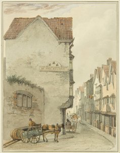 Back Street, ser mod syd (akvarel på papir) af Thomas Leeson the Elder Rowbotham