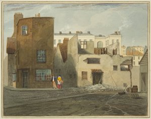 Bagsiden af Infirmary, viser Whitson Street (blyant og akvarel på papir) af Thomas Leeson the Elder Rowbotham