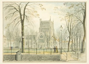 Bristol Cathedral and College Green (akvarel på papir) af Thomas Leeson the Elder Rowbotham