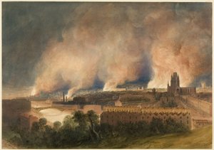 Bristol set fra Pile Hill natten til den 30. oktober af Thomas Leeson the Elder Rowbotham