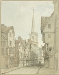 Broad Street (akvarel på papir) af Thomas Leeson the Elder Rowbotham