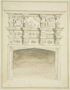 Skorstensstykke ved 49 Broad Quay (akvarel på papir) af Thomas Leeson the Elder Rowbotham