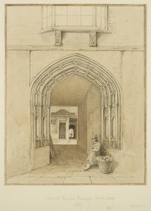 Guard House Passage, Wine Street (akvarel og blyant på papir) af Thomas Leeson the Elder Rowbotham
