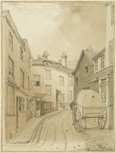 Lower End of Griffin Lane (akvarel på papir) af Thomas Leeson the Elder Rowbotham