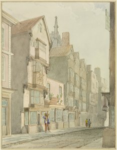 Mary-le-Port Street (akvarel på papir) af Thomas Leeson the Elder Rowbotham