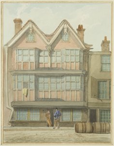 Gamle huse i West Side, Marsh Street (akvarel på papir) af Thomas Leeson the Elder Rowbotham