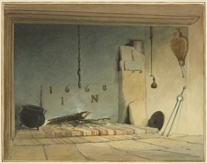 Gammel pejs i Farmhouse (en del af Barr