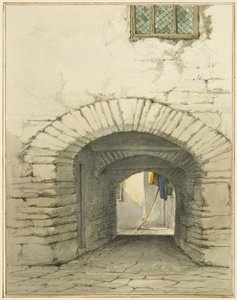 Passage Archway fra Marsh Street (akvarel på papir) af Thomas Leeson the Elder Rowbotham