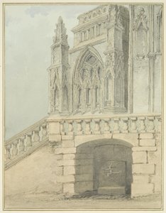 Redcliffe Conduit og en del af North Porch (akvarel på papir) af Thomas Leeson the Elder Rowbotham