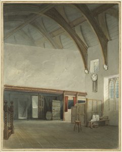 Værelse i et hus i Cider House Passage, ud for Broad Street (akvarel på papir) af Thomas Leeson the Elder Rowbotham