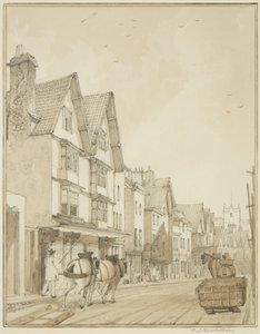 Temple Street, ser mod nord (blyant og akvarel på papir) af Thomas Leeson the Elder Rowbotham
