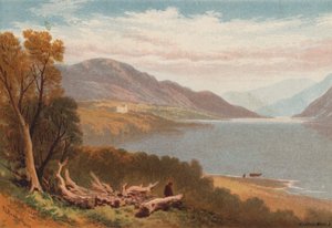De engelske søer, Ullswater (farve litho) af Thomas Leeson the Elder Rowbotham