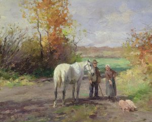 Møde på vej til marken, 1897