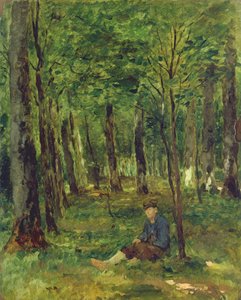 Ung landmand sidder i skoven, 1878 (olie på papir lagt på lærred)