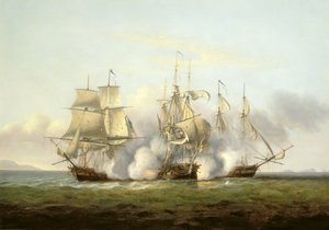 HMS Gore i kamp med de franske brigger 