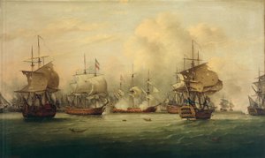Slaget ved Doggerbanke, 5. august 1781 af Thomas Luny