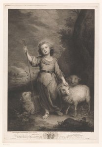 Ung hyrde med lam Den gode hyrde, præstebonus (titel på objekt) af Thomas Major