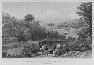 Warfleet Bay, nær Dartmouth, Devonshire (gravering)