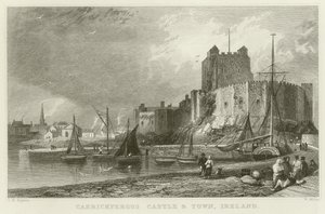 Carrickfergus Slot og by af Thomas Mann Baynes